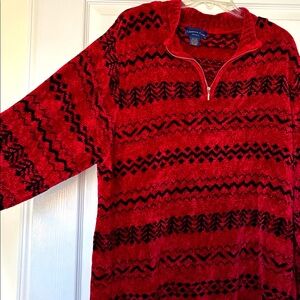 Charter Club Size 3x Red and Black Patterned Sweater